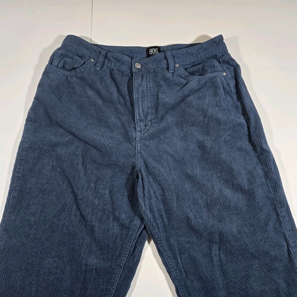 BDG Pants Womens 32 Blue Wide Tooth Corduroy Mom High Rise Straight Cords